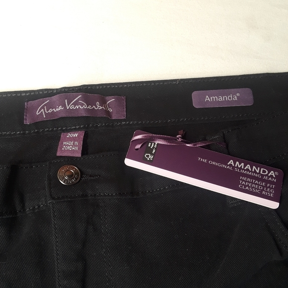 GLORIA VANDERBILT Black Amanda 20W Short Classic Rise Jeans NWT - Picture 10 of 11
